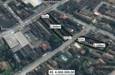 3 lotes com 3.350m² totais separados por uma rua, com potencial construtivo em frente á renault paranaguá á venda – j. veloso im