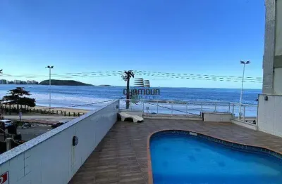 Apartamento a venda na beira mar com 2 quartos, 1 vaga com área de lazer na praia do morro, guarapari es