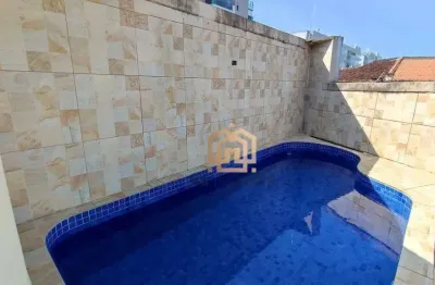 Cobertura com 144m², 3 dorms (2 suítes), piscina e churrasqueira, para venda ou locação a 350m da praia da enseada, bertioga.