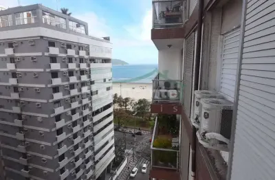 Vista mar no gonzaga: 2 dorms/suíte, reformado, quadra da praia