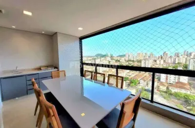 Apartamento com 2 quartos, aparecida, santos. terraço gourmet.