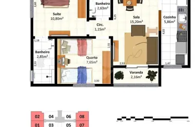 Apartamento com 2 quartos à venda na Rua C, 11, Água Limpa, Volta Redonda