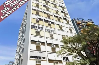 3 dormitórios, suite, closet, 1 vaga e mais estacionamento p/visitante. próximo moinhos de vento.