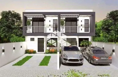 Casa sobrado novo, 3 dormitórios, 1 suíte, água quente, churrasqueira gourmet, pátio frente e fundos. igara em canoas. aceita financiamento fgts