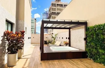 Apartamento garden com 3 suítes e 2 vagas de garagem em itapema, finamente mobiliado
