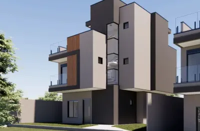 Sobrado triplex com 3 quartos com 3 suítes com 2 vagas no bairro novo mundo - curitiba
