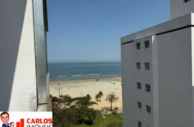 Praia do gonzaga em santos, vista mar! apartamento de 2 quartos, sala com sacada, localizado em um dos melhores bairros de santos.