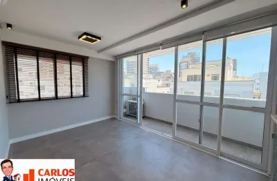 Lindo apartamento de 2 quartos, sendo 1 suíte, prédio com lazer, a 1 quadra da Praia do Gonzaga.
