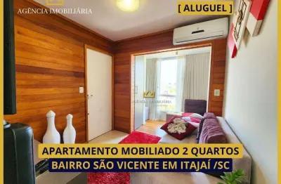 Aluguel apartamento mobiliado 2 quartos são vicente itajaí/sc