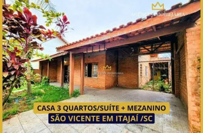 Casa 3 quartos/suíte + mezanino bairro são vicente em itajaí/sc