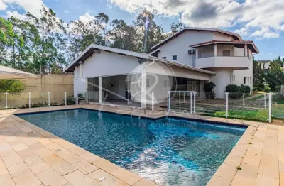 Casa à venda em condomínio fechado em sousas, campinas - sobrado com 6 suítes e lazer