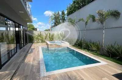 Casa de alto padrão em condomínio - 4 quartos, 4 suítes, 3 salas, 6 banheiros, 4 vagas de garagem em campinas-sp.