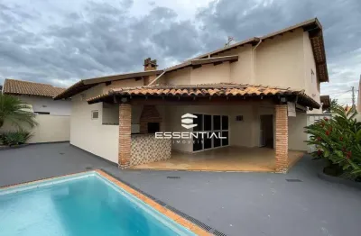 Sobrado com 3 dormitórios, piscina e área gourmet ampla para alugar, 321 m² por r$ 9.275/mês no condomínio damha ii em são josé do rio preto/sp