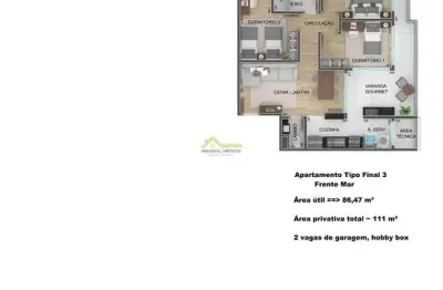 À vista - apartamento 3 dormitórios na massaguaçu - caraguatatuba/sp