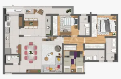 Apartamento com 3 quartos à venda na Avenida Deputado Sérgio Cardoso De Almeida, Jardim Olhos d\'Água, Ribeirão Preto