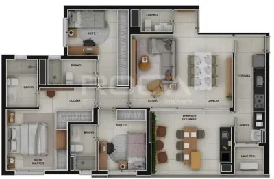 Apartamento com 3 quartos à venda na Rua Capitão José Luciano de Andrade, Jardim Olhos d\'Água, Ribeirão Preto