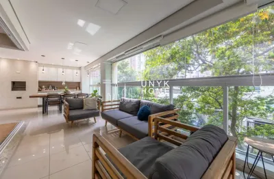 Vila olímpia: apartamento de 210 m² para locação. 4 suítes, varanda gourmet e elevador privativo.