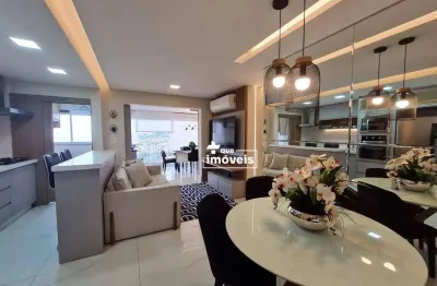 Apartamento mobiliado com varanda gourmet com churrasqueira, 3 dormitórios, 2 vagas na vila anástacio