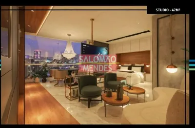 Studio de 47m², suíte, vaga de garagem - localização perfeita.