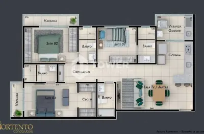 Apartamento com 3 quartos à venda na Rua Real Grandeza, 200, Tubalina, Uberlândia