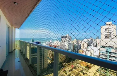 Apartamento amplo, andar alto, vista mar com 3 dormitórios à venda, 130 m² por r$ 1.420.000 - praia da costa - vila velha/es