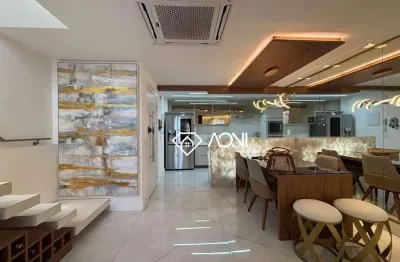Lindíssima cobertura duplex na praia do canto - porteira fechada com 233 m² à venda por r$ 3.600.000,00 - praia do canto - vitória/es