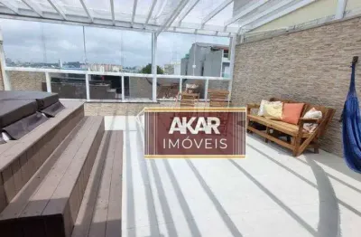 Cobertura com 2 dormitórios à venda, 128 m² por r$ 698.000 - vila valparaíso - santo andré/sp