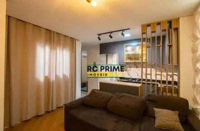 Cobertura 90 m² 2 vagas mobiliada na vila scarpelli - santo andré