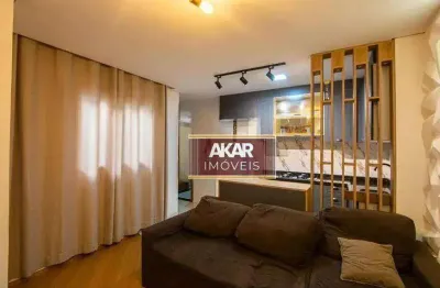 Cobertura 90 m² 2 vagas mobiliada na vila scarpelli - santo andré