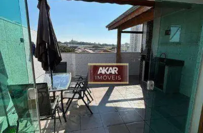 Cobertura com 2 dormitórios 2 vagas à venda, 100 m² por r$ 440.000 - parque erasmo assunção - santo andré/sp