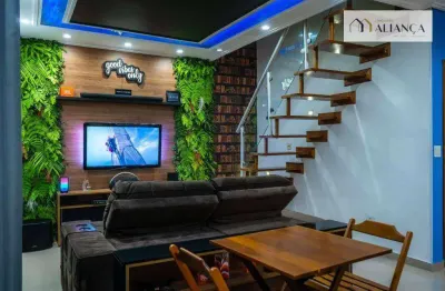 Cobertura com 2 dormitórios à venda, 90 m² por r$ 675.000,00 - vila assunção - santo andré/sp