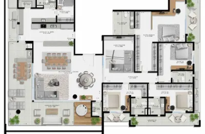 Cobertura no le gran com 340m² linear - cobertura nova na ponta negra