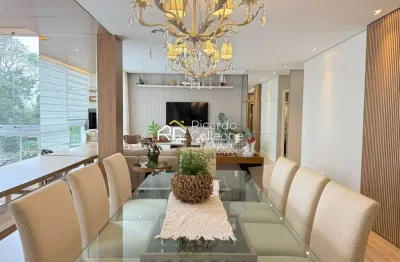 Apartamento no ecoville com 142m2, 3 suítes, 3 vagas, mobiliado.