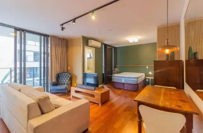 Studio mobiliado em pinheiros 47m² com vaga e estrutura completa