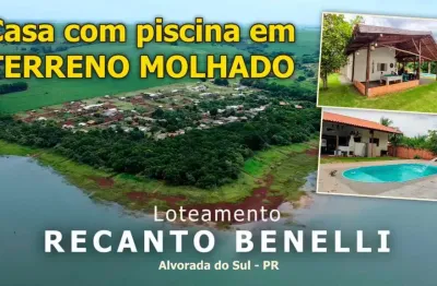 Casa com piscina em terreno molhado - loteamento recanto benelli
