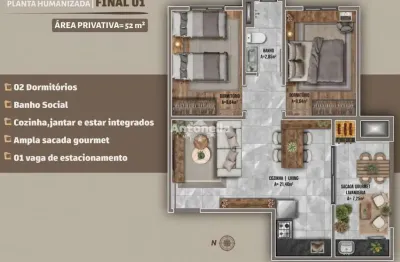 Apartamento com 2 quartos à venda na Rua Angelo Dossin, Desvio Rizzo, Caxias do Sul