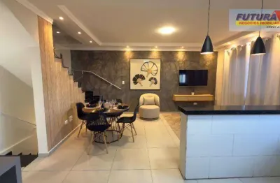 Sobrado com 2 dormitórios à venda, 95 m² por r$ 530.000,00 - vila são jorge - são vicente/sp