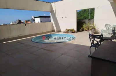 Cobertura à venda em guarujá, barra funda, com 3 quartos, com 230 m², condomínio edifício verde mar