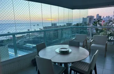 Ondina, 120m², alto padrão, climatizado, varanda gourmet, vista mar, fino acamanto, decorado, 2 suítes, área de serviço, 3 vagas. agende sua visita!