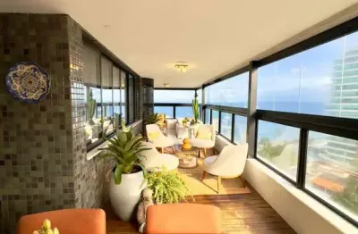 Apartamento 240m² altissimo padrão, 3 suítes, vista mar espetacular, suíte master com closet, fino acabamento, climatizado, andar alto. agende já!