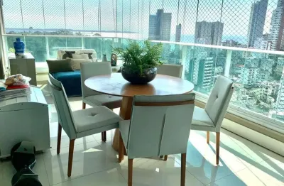 Villa augusta 190m², varanda gourmet integrada, 3 suítes, master com closet, vista mar, fino acabamento, climatizado, 3 vagas. agende sua visita!