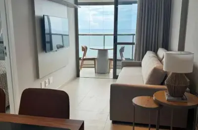 Beach Class 44m², fino acabamento, climatizado, novo, vista mar, 1/4, suíte, mobiliado, varanda gourmet, nascente, sala, 1 vaga. Agende sua visita!