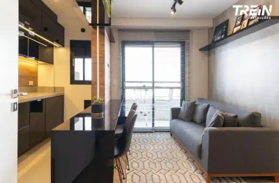 Decorado 1 dormitório | à venda em curitiba | sacada com churrasqueira