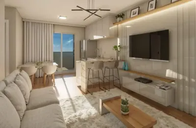 Apartamento de 2 dormitórios com sacada e churrasqueira e condomínio com infraestrutura completa