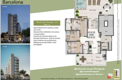 Apartamento para venda em belo horizonte, pampulha, 3 dormitórios, 1 suíte, 2 banheiros, 2 vagas