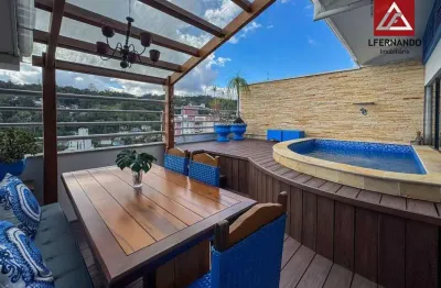 Cobertura com piscina privativa e 3 dormitórios, sendo 1 suíte à venda, 188 m² por r$ 1.650.000 - ponta aguda - blumenau/sc