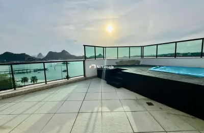 Apartamento/cobertura 4 suítes, 3 vagas,frente mar, charitas niterói