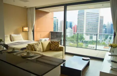 Flat na Vila Olímpia - 1 suite, lazer completo e ampla varanda