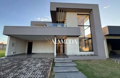Casa de alto padrão em condomínio fechado com 3 dormitórios para alugar próximo ao centro de cambé-pr, 211 m² por r$ 7.000/mês
