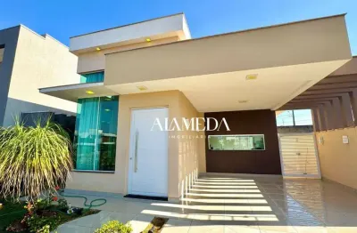 Casa mobiliada com 3 quartos sendo 01 suíte para alugar, 143 m² por r$ 7.000/mês - condomínio araçari, parque tauá  - londrina/pr
